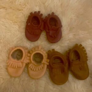 Bundle of 3 Birdrock baby leather moccasins